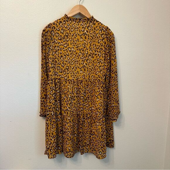 THML Mustard Leopard Print dress - Picture 3 of 3
